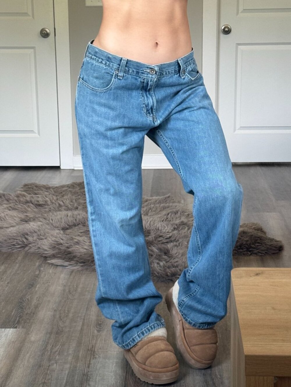 2000s Old Navy Low Rise Bootcut Jeans Mens 34x34 Skater Indie Grunge Light Wash